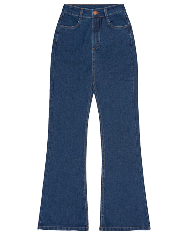 Calça Flare Jeans com Elastano Cereja Rosa