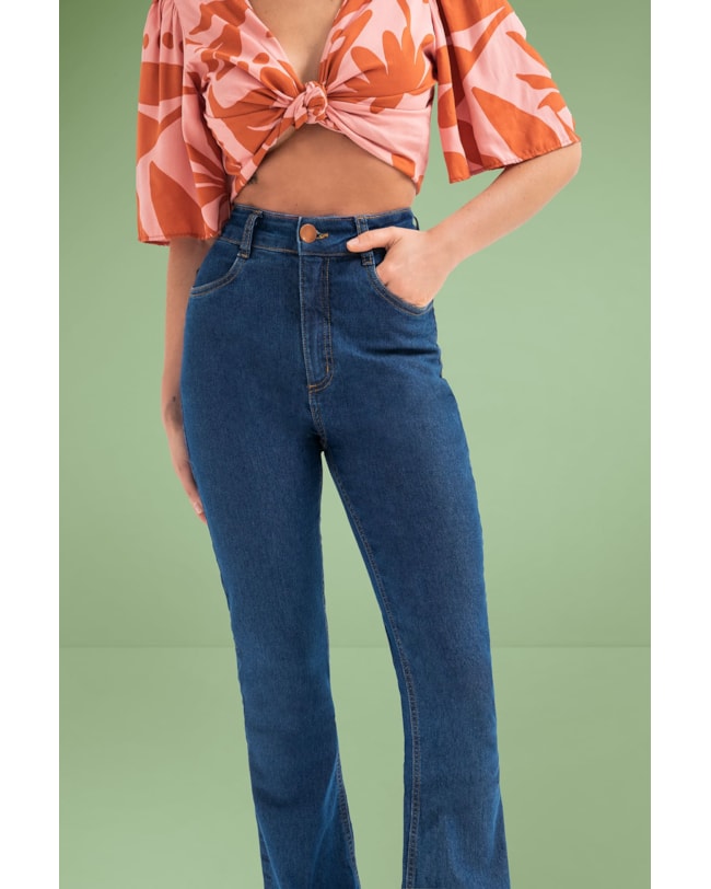 Calça Flare Jeans com Elastano Cereja Rosa-ca90a1b1-d8f8-40ac-9d97-980ec6ba7eb4