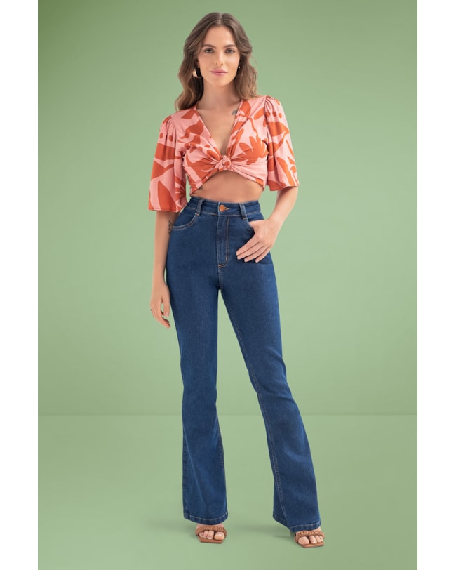 Calça Flare Jeans com Elastano Cereja Rosa-c86bf545-de02-4faa-9eca-5a0dcba9945c