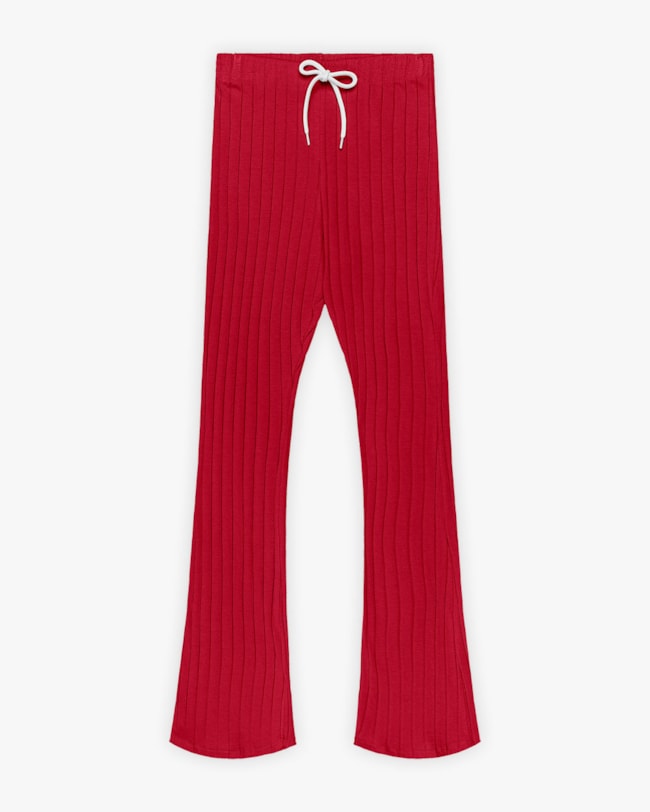 Calça Flare Juvenil Feminina Canelada - BaseD - Cherry Red-af5e0931-bae3-415a-82b1-460f845b90f5