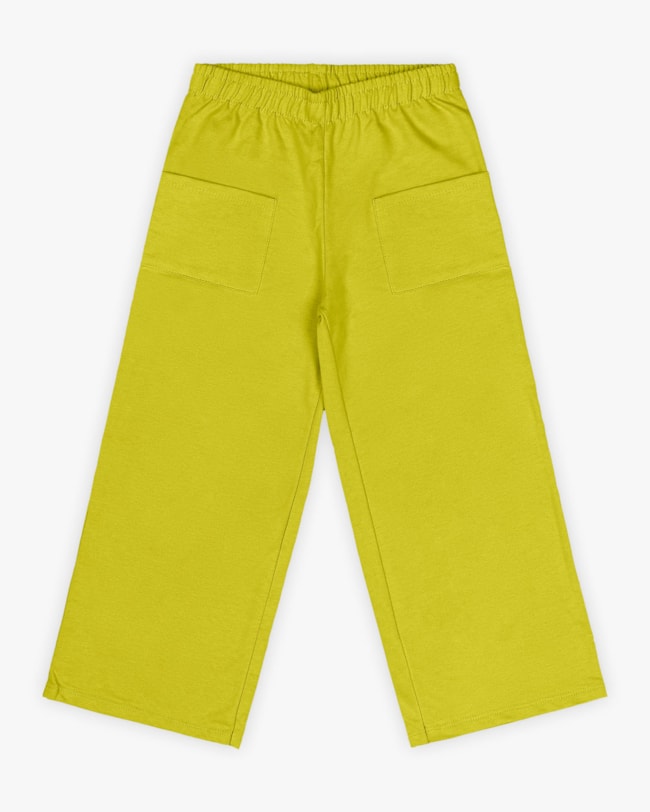 Calça Infantil Feminina Wide Leg em Moletinho- Kely Kety - Aspargos-b3c098b4-b072-4e50-8276-361641f1be5b