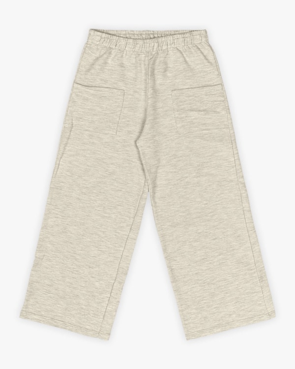 Calça Infantil Feminina Wide Leg em Moletinho- Kely Kety - Mescla