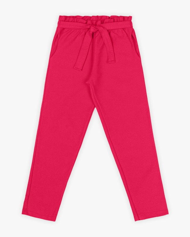 Calça Infantil Feminino em Moletinho com Cinto - Kely Kety - Cherry-af0aef31-2f62-4897-a130-77cce0767fad