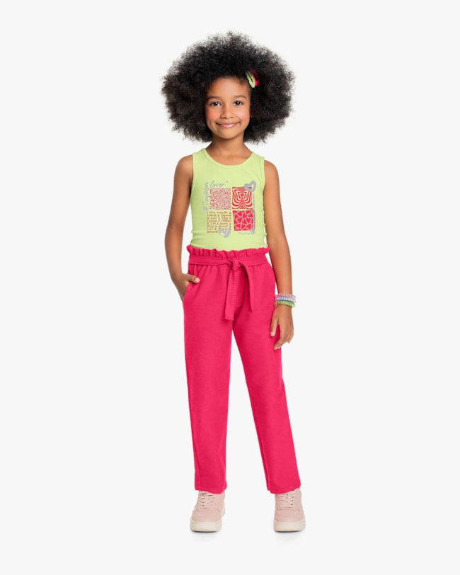 Calça Infantil Feminino em Moletinho com Cinto - Kely Kety - Cherry-0c5906ca-1f74-4b6e-be82-1913ed95b0f5