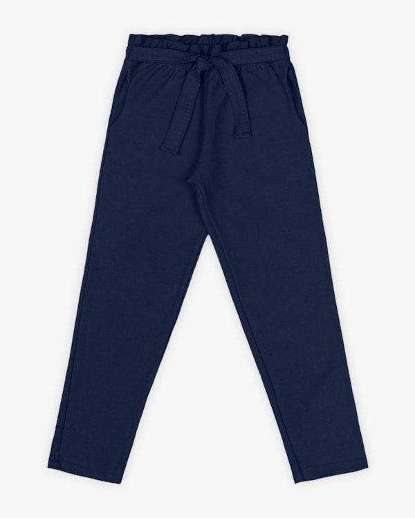 Calça Infantil Feminino em Moletinho com Cinto - Kely Kety - Cherry