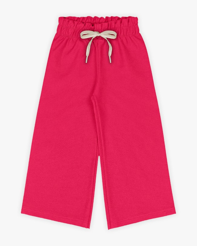 Calça Infantil Feminino Wide Leg em Moletinho - Kely Kety - Cherry-6265114a-df58-47c5-aaf7-631a3fb3c3bb