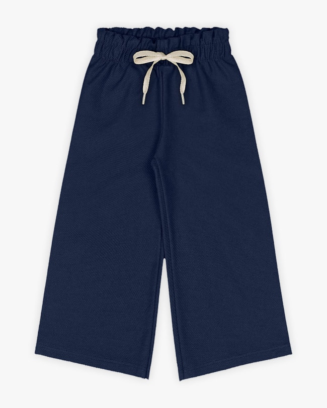 Calça Infantil Feminino Wide Leg em Moletinho - Kely Kety - Oxford-6d1e8e71-409e-4c8a-a13b-40cac514d422