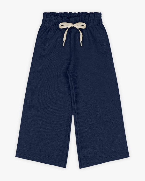 Calça Infantil Feminino Wide Leg em Moletinho - Kely Kety - Oxford
