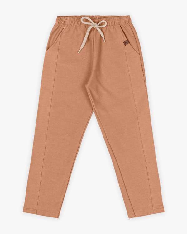Calça Infantil Masculina em Moletinho Sarjado - ReiRex - Aveia