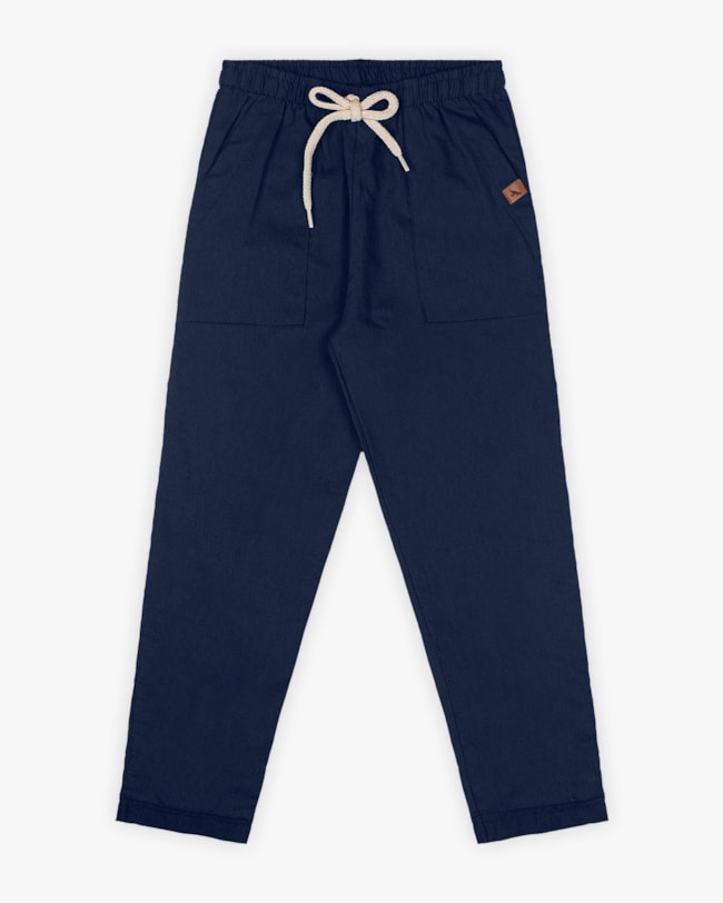 Calça Infantil Masculina em Viscose Linho - ReiRex - Noturno-a6687ea3-71bd-4113-9a58-792bb7aa155b