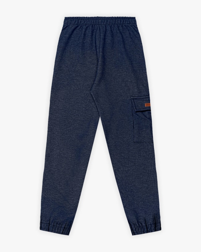Calça Infantil Menino com Bolso em Moletom Jeans - ReiRex - Azul-daa34512-02f3-4398-83a5-6980f2193765