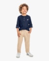 Calça Infantil Menino em Moletinho Sarjado com Bolso - ReiRex - Bege-c5bbe67c-e18d-4b98-bae8-a3ecd26a4b50