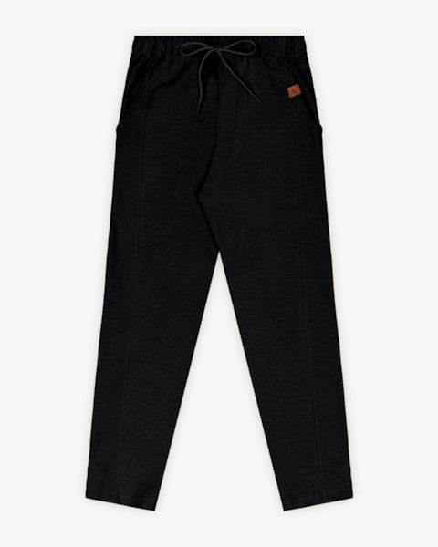 Calça Infantil Menino em Moletinho Sarjado com Bolso - ReiRex - Preto