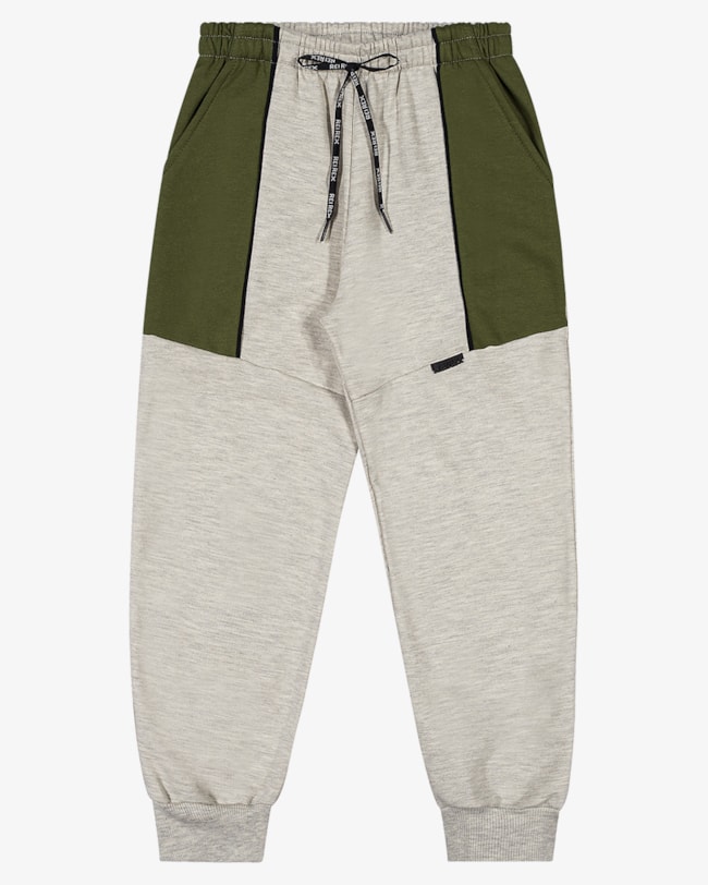 Calça Infantil Menino em Moletom com Recortes ReiRex - Mescla-0dc472bc-03f3-4781-ac5f-6928e5723dea