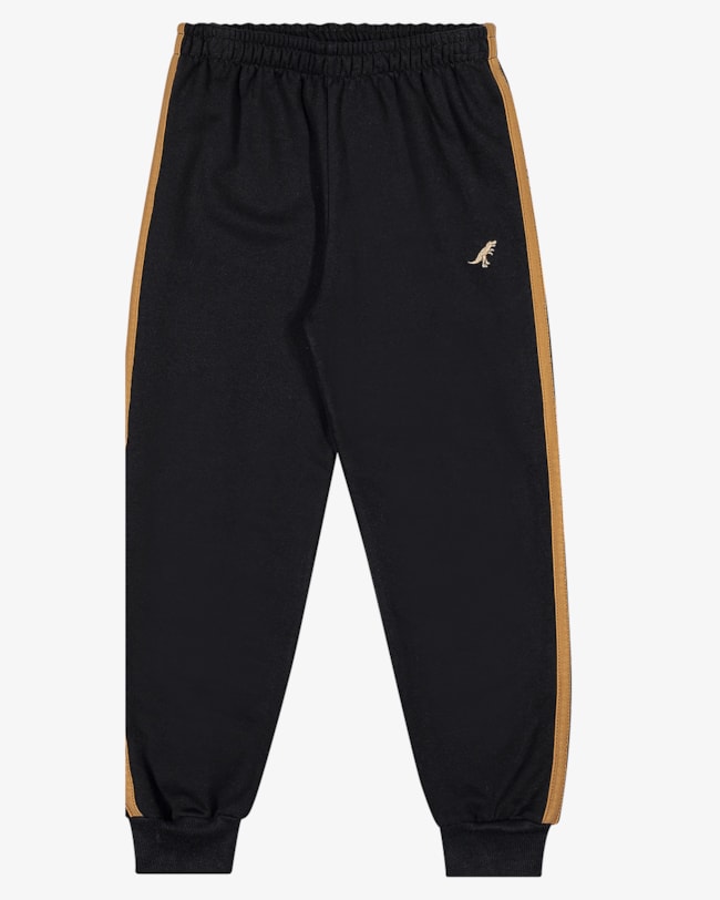 Calça Infantil Menino em Moletom com Tiras Laterais ReiRex - Preto-ba1e24eb-7443-4d1a-8e23-ed511dee69a0