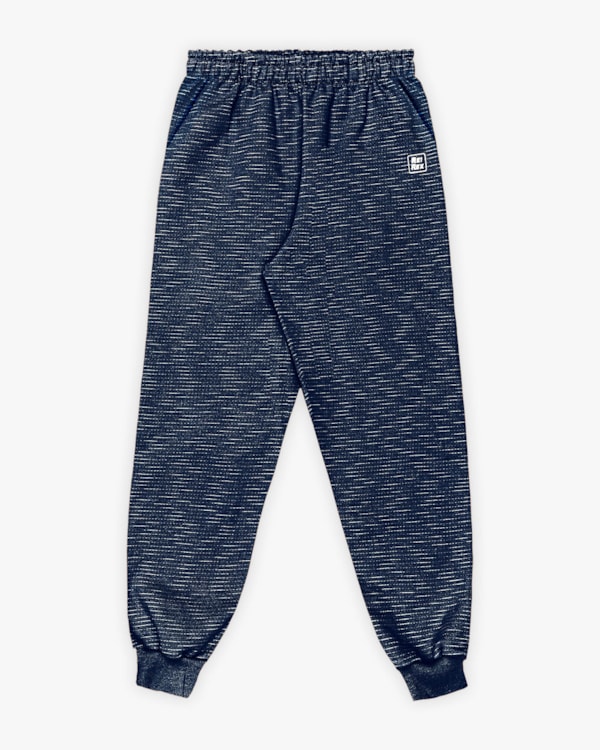 Calça Infantil Menino em Moletom Flamê com Bolso - ReiRex - Azul