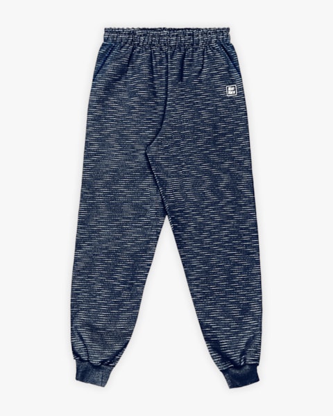 Calça Infantil Menino em Moletom Flamê com Bolso - ReiRex - Azul