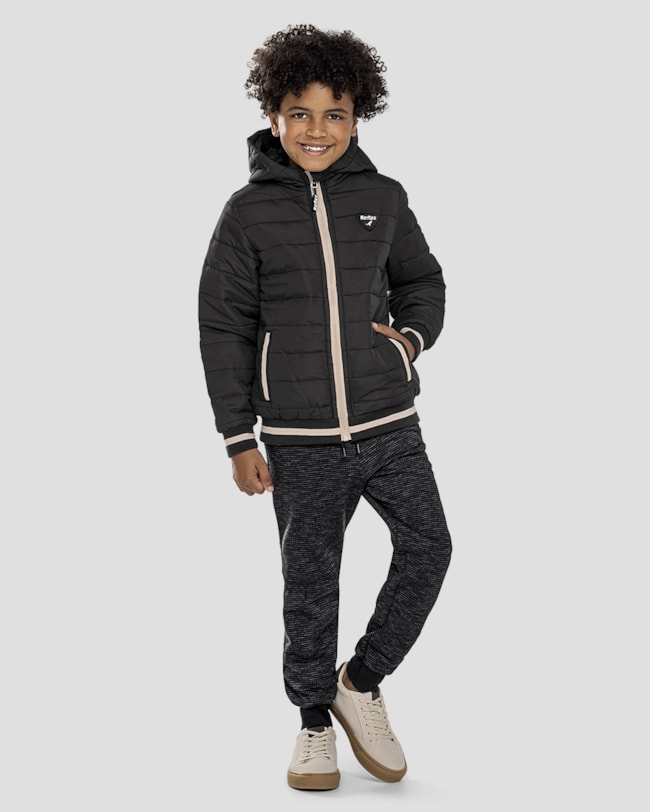 Calça Infantil Menino em Moletom Flamê - ReiRex - Preto-7c48a817-4949-4df7-a09e-06d518fa5e67