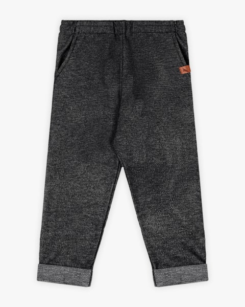 Calça Infantil Menino em Moletom Jeans com Bolso - ReiRex - Preto