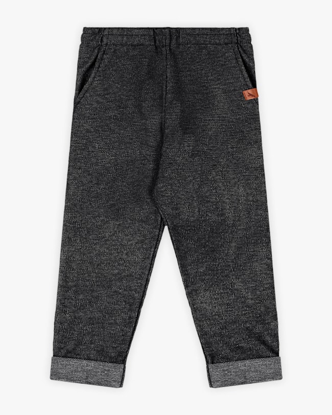 Calça Infantil Menino em Moletom Jeans com Bolso - ReiRex - Preto-86ed7bdb-aa53-4dce-a15b-a6a074ac71e6