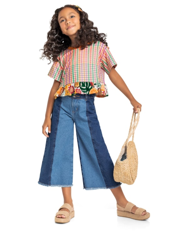 Calça Jeans Cropped Menina Kely Kety