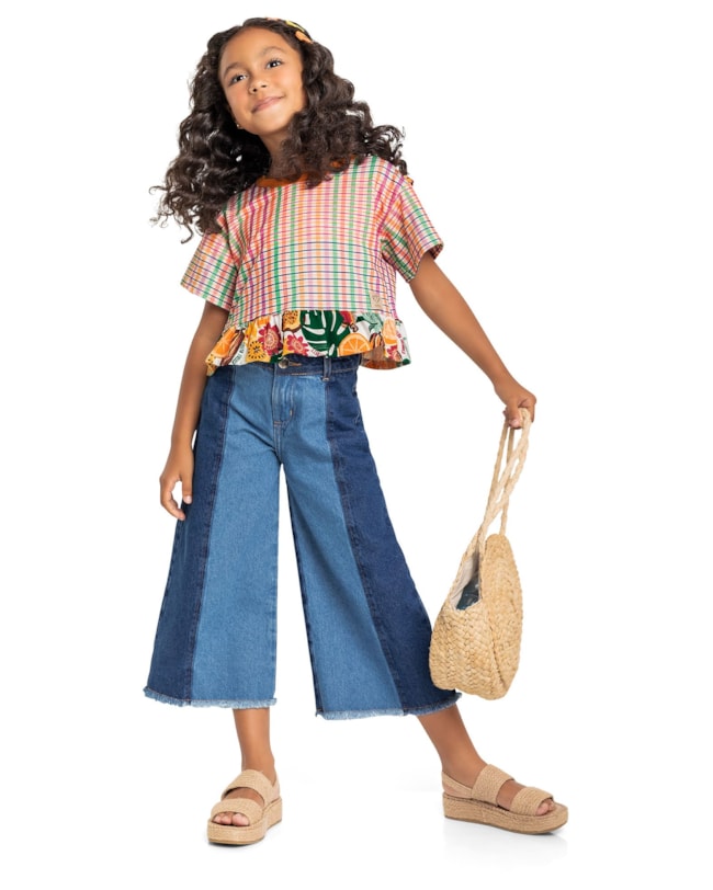 Calça Jeans Cropped Menina Kely Kety-12fd7e00-dccf-46be-9004-e0400e2ea470