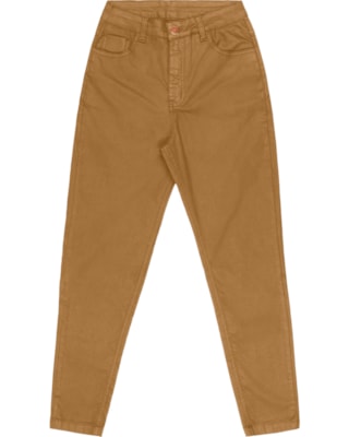 Calça Jeans Feminina Cereja Rosa Leather Denim