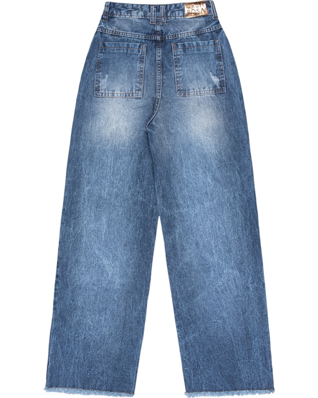 Calça Jeans Feminina Cereja Rosa Wide Leg-99a5f2b1-536e-4188-a357-6bc6a9d1326a