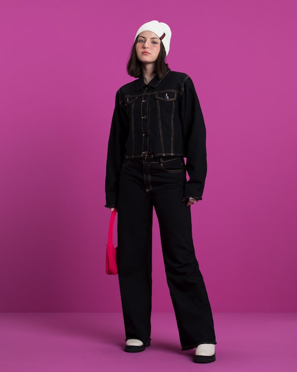 Calça Jeans Juvenil Feminina Based Wide Leg