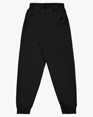 Calça Jogger Feminina em Moletinho Rústico - Cereja Rosa - Preto GG