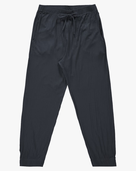Calça Jogger Feminina Juvenil Canelada com Bolso - BaseD - Preto