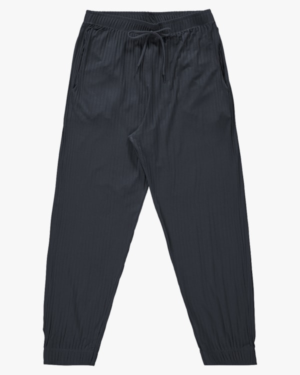 Calça Jogger Feminina Juvenil Canelada com Bolso - BaseD - Preto