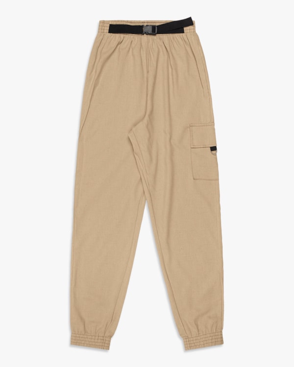 Calça Jogger Feminina Juvenil em Viscose Linho - BaseD - Macchiato