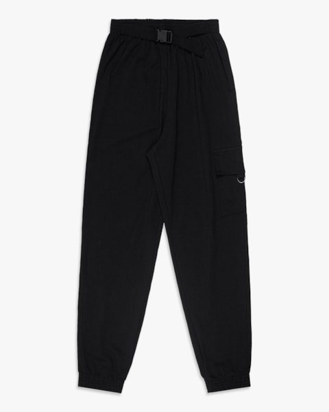 Calça Jogger Feminina Juvenil em Viscose Linho - BaseD - Preto