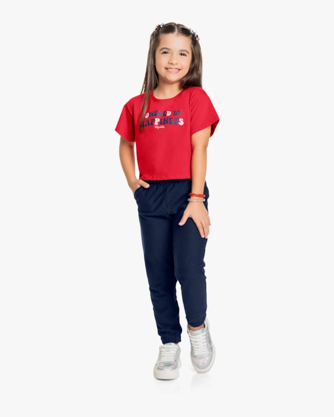 Calça Jogger Infantil Feminina em Moletinho - Kely Kety - Oxford-28051b28-223d-4ab2-bcc9-20ac27325276
