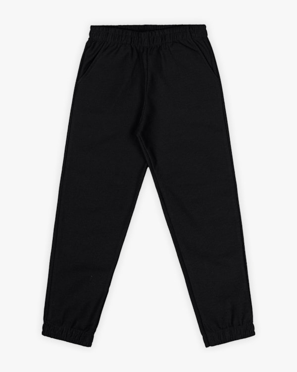 Calça Jogger Infantil Feminina em Moletinho - Kely Kety - Preto