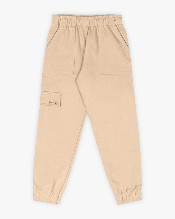Calça Jogger Infantil Menina em Moletom - Kely Kety - Deserto