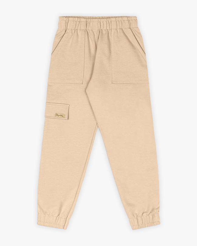 Calça Jogger Infantil Menina em Moletom - Kely Kety - Deserto-817cb69d-1431-48be-861d-895f1cc3fda3