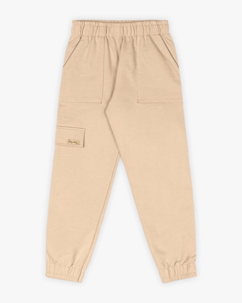 Calça Jogger Infantil Menina em Moletom - Kely Kety - Deserto