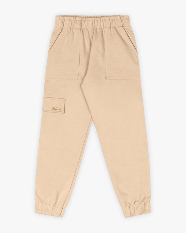 Calça Jogger Infantil Menina em Moletom - Kely Kety - Deserto