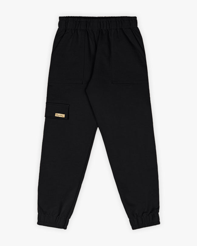 Calça Jogger Infantil Menina em Moletom - Kely Kety - Preto-628d4788-d306-40fe-ba26-fefe42f6c921