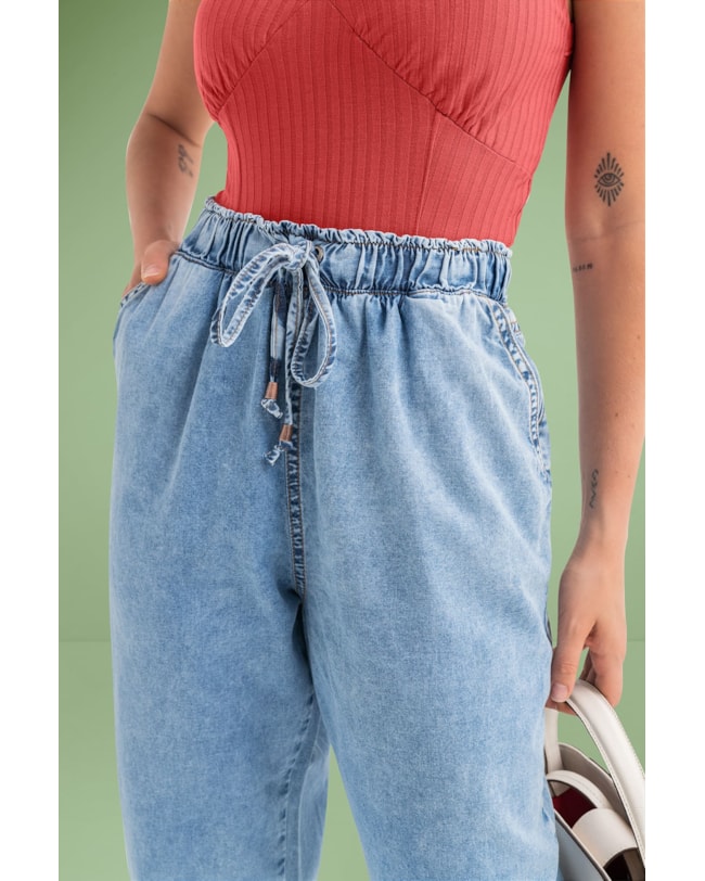 Calça Jogger Jeans Feminina  Cereja Rosa-7d8f47ac-fb40-4f20-a519-2bfb80e720d1