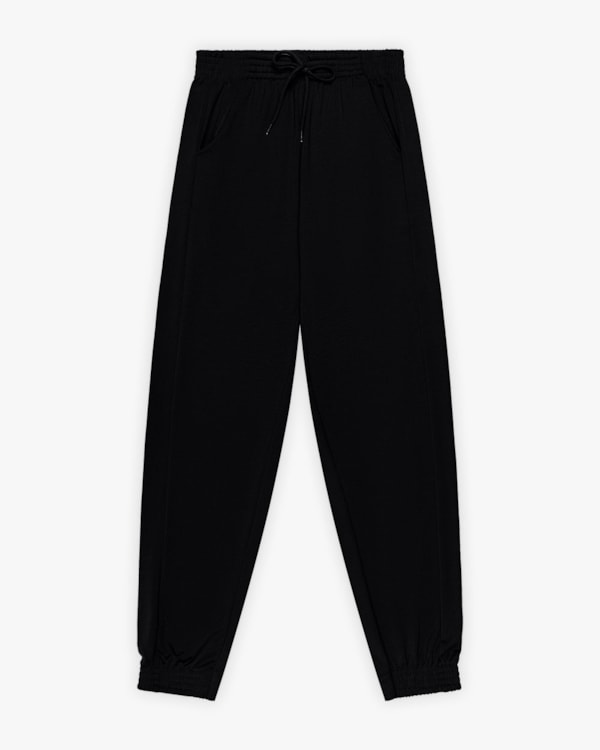 Calça Jogger Juvenil Feminina em Malha Felpada com Bolso - BaseD reto