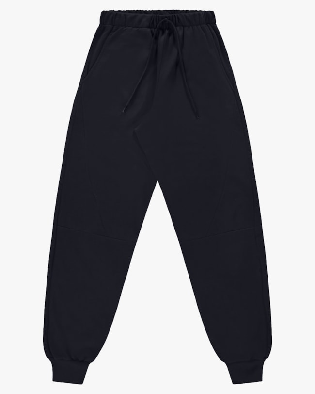 Calça Jogger Juvenil Masculina em Moletinho com Bolso- BaseD - Preto-5e8bd61d-cd1f-41b2-8fd6-8d83c313ad37