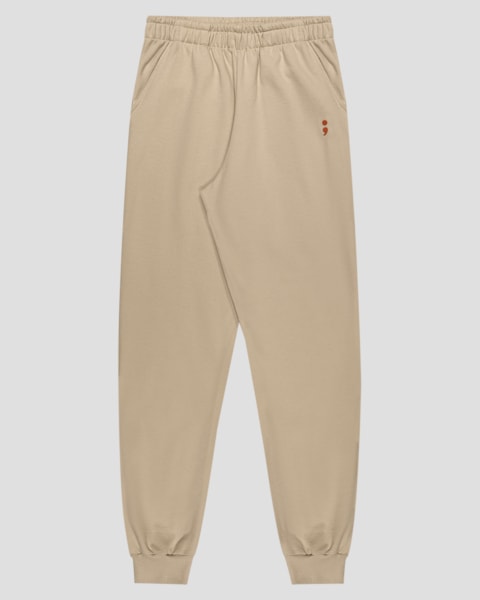 Calça Jogger Juvenil Masculina em Moletom - BaseD - Bege