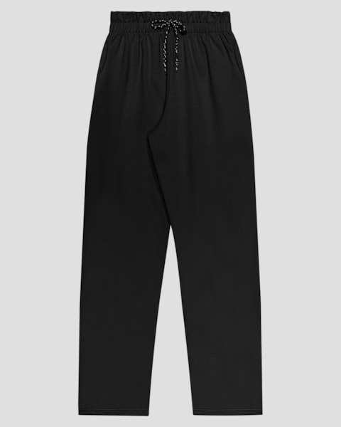 Calça Juvenil Feminina em Moletom com Bolso - BaseD - Preto
