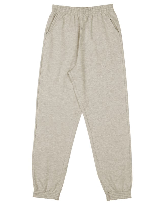 Calça Juvenil Feminina em Moletom com Bolsos BaseD - Mescla-413b4fc2-039c-429b-abe6-661db73198b7