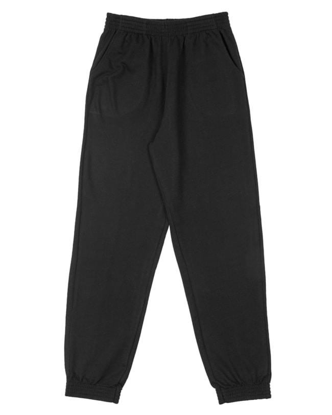 Calça Juvenil Feminina em Moletom com Bolsos BaseD - Preto-47d9688d-1fcd-4e52-865d-9b87113e990a
