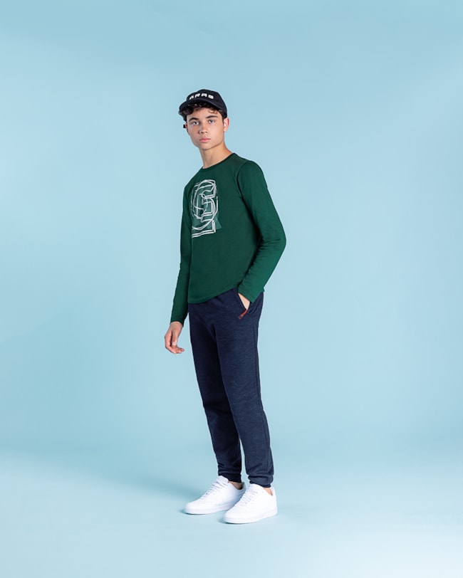 Calça Juvenil Masculina em Moletom com Bolso BaseD - Oxford-bb32bf78-2615-4faa-a1a2-a980075a3271