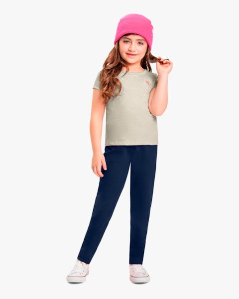 Calça Legging Básica Infantil Menina em Cotton - Kely Kety - Oxford